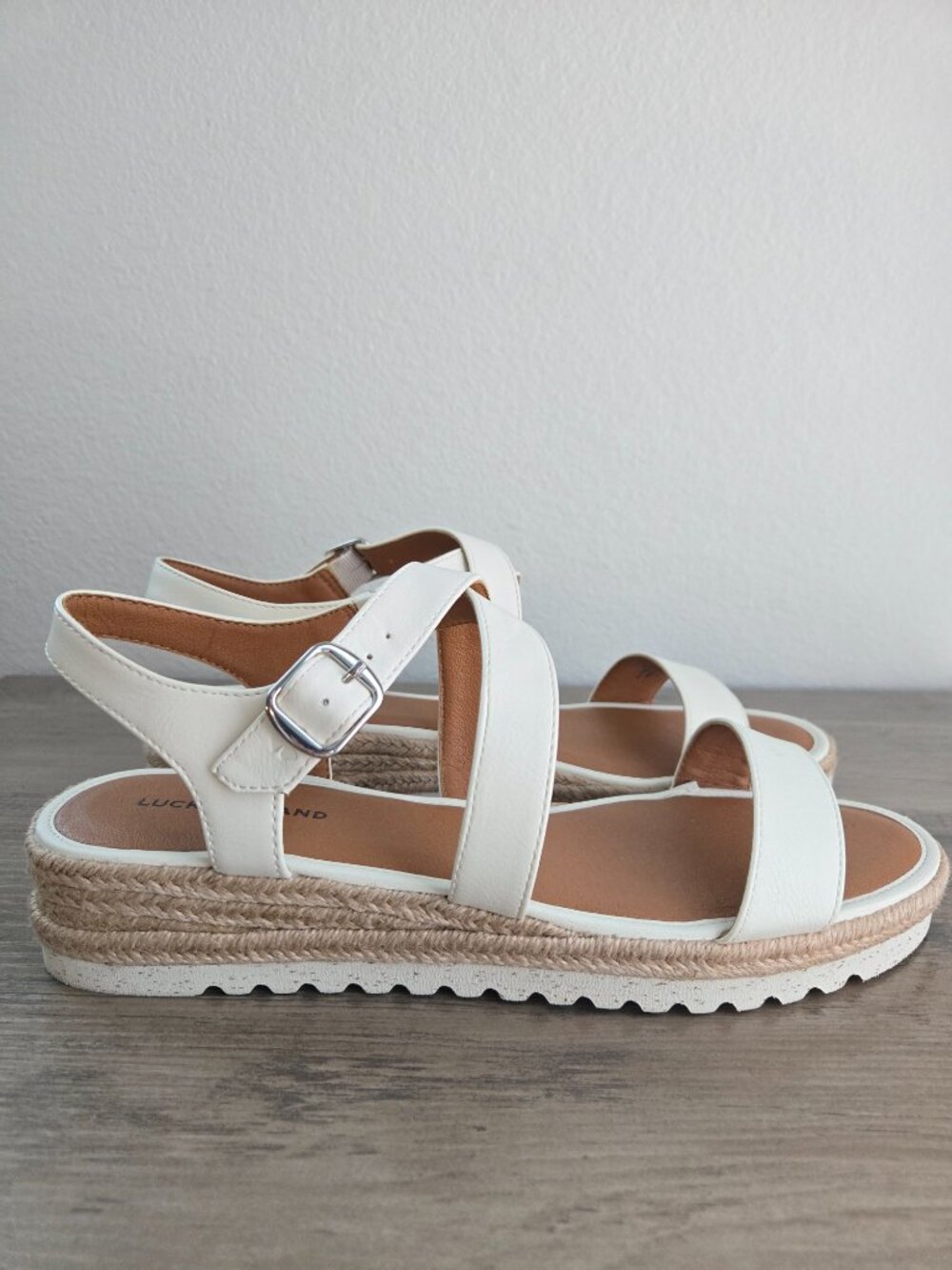 Lucky Brand Women's Trianna Strappy Espadrille Wedge Sandals Off White Size 10M - Picture 5 of 13